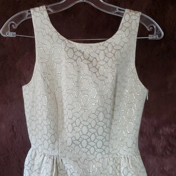 ERIN Gold and Cream Bow Cut-Out Dress NWOT - Picture 3 of 6
